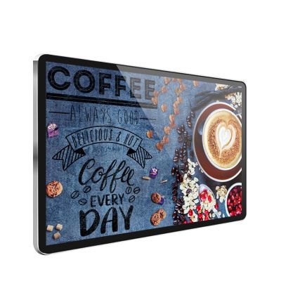 西英65寸安卓壁掛紅外觸摸一體機(jī)高清壁掛式液晶餐飲宣傳屏奶茶店電梯顯示屏